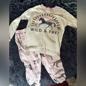 Lazy One Kids Pajamas - Pink and Cream
